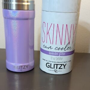 Glitzy Lavender Glitter Can Cooler